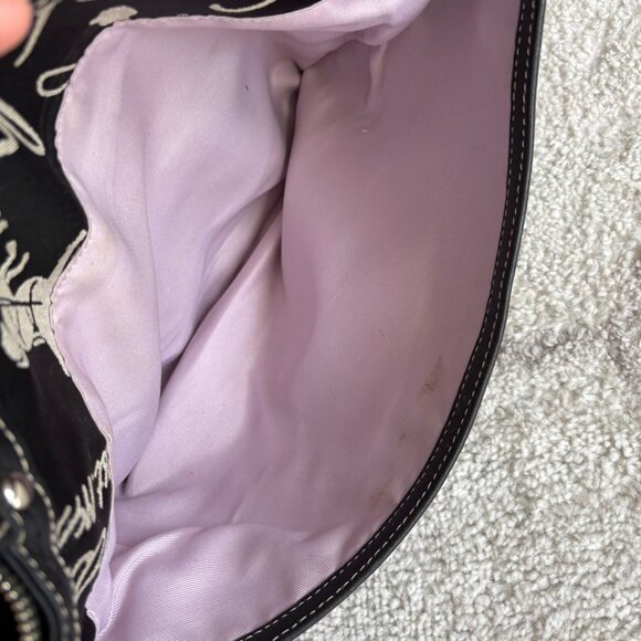 Coach Legacy Black Canvas Tote Bag Horse & Carriage Graphic Print Est. 1941 - Picture 7 of 7